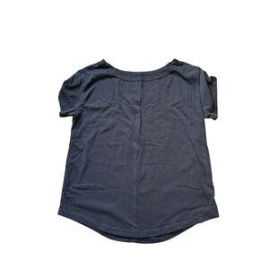 Fabletics Boxy Fit Women's Black Short Sleeve Scoop Neck Activewear T-Shirt